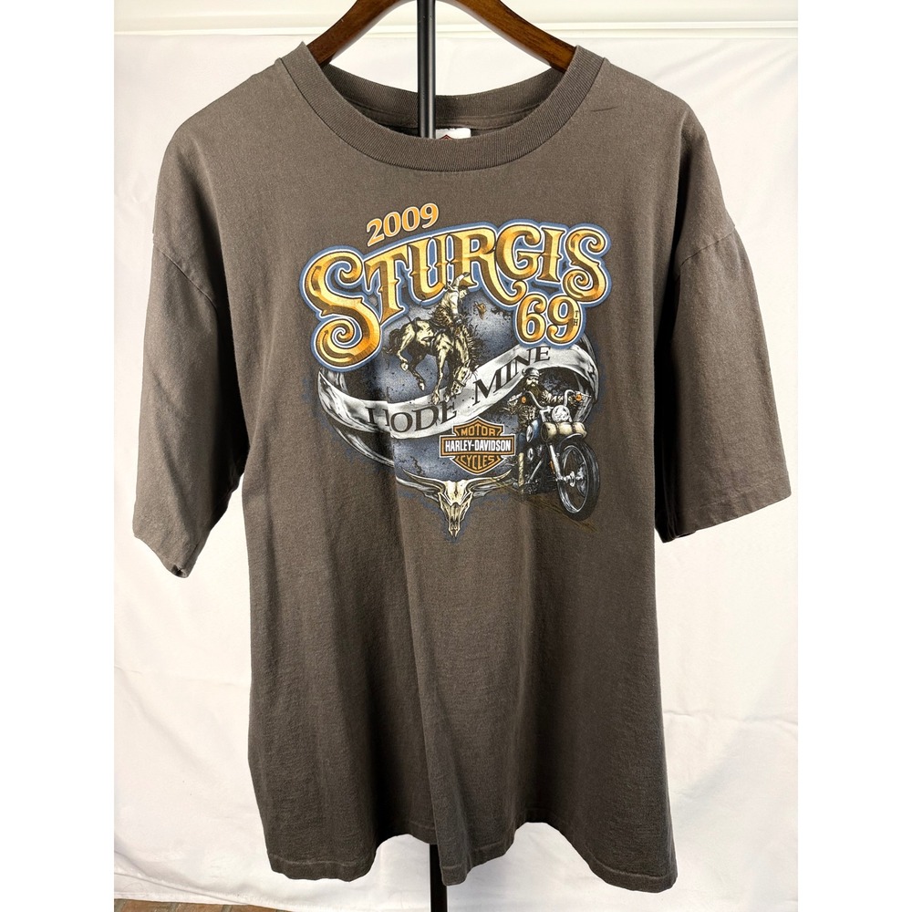 Harley Davidson Mens XL 2009 Sturgis 69th Anniversary Hill City SD T-Shirt Biker